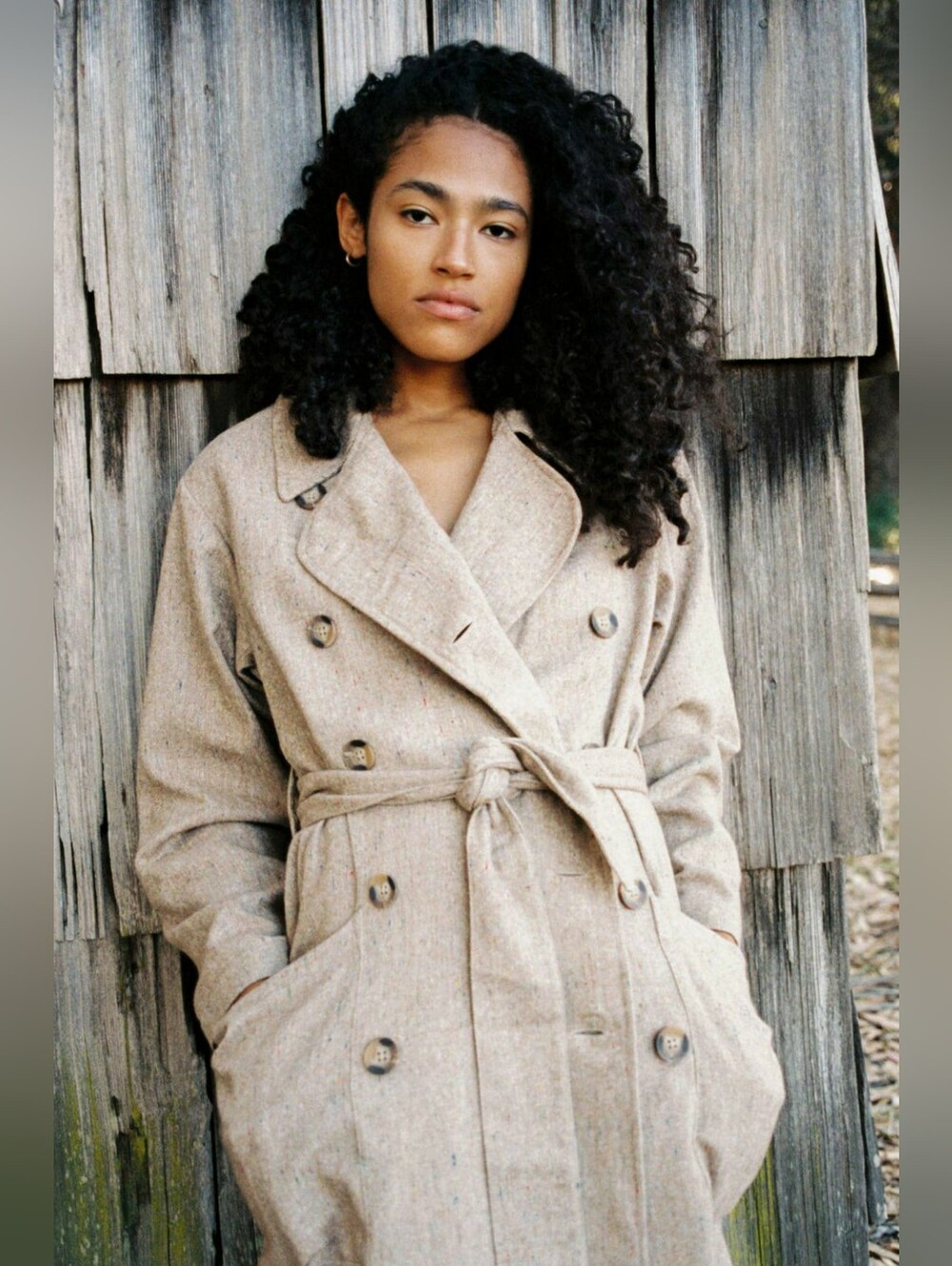 RARE NWT Christy Dawn Marlow Trench Coat In "Sand Specks", Size XS - Picture 3 of 13